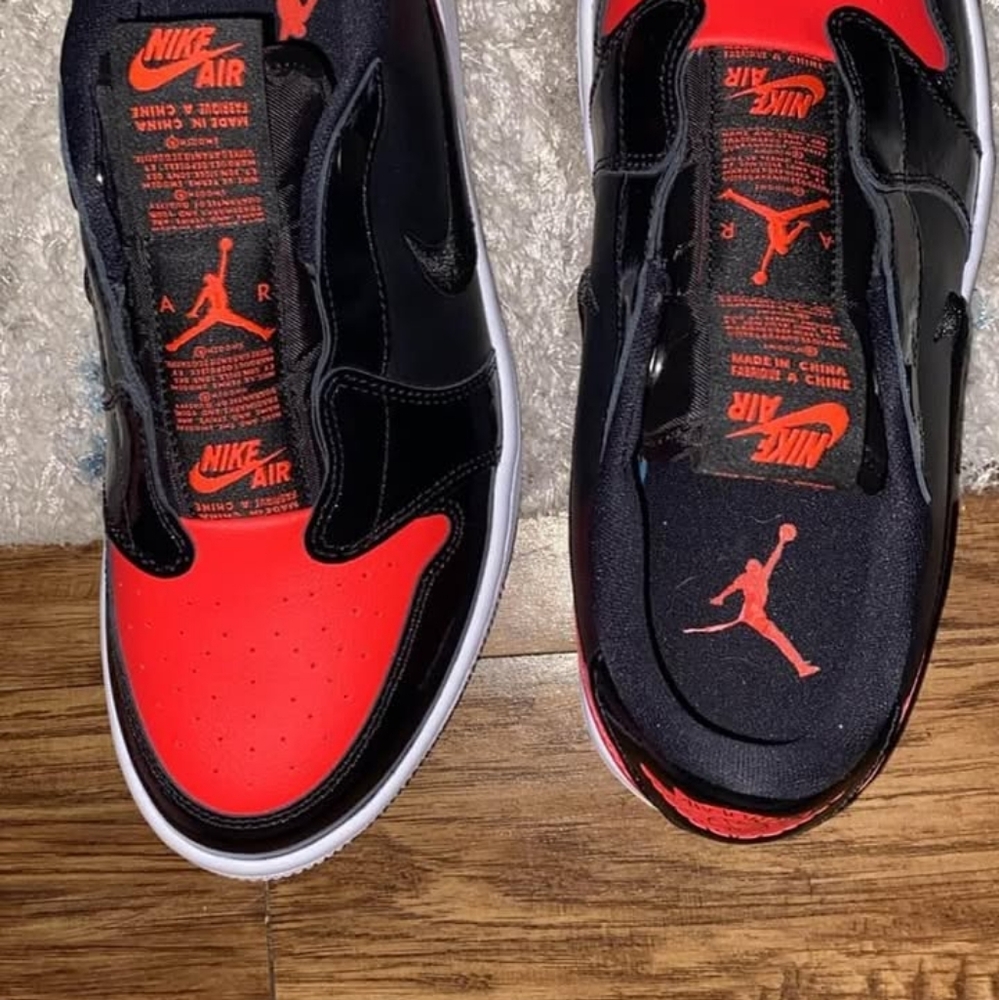 Black and red Jordans